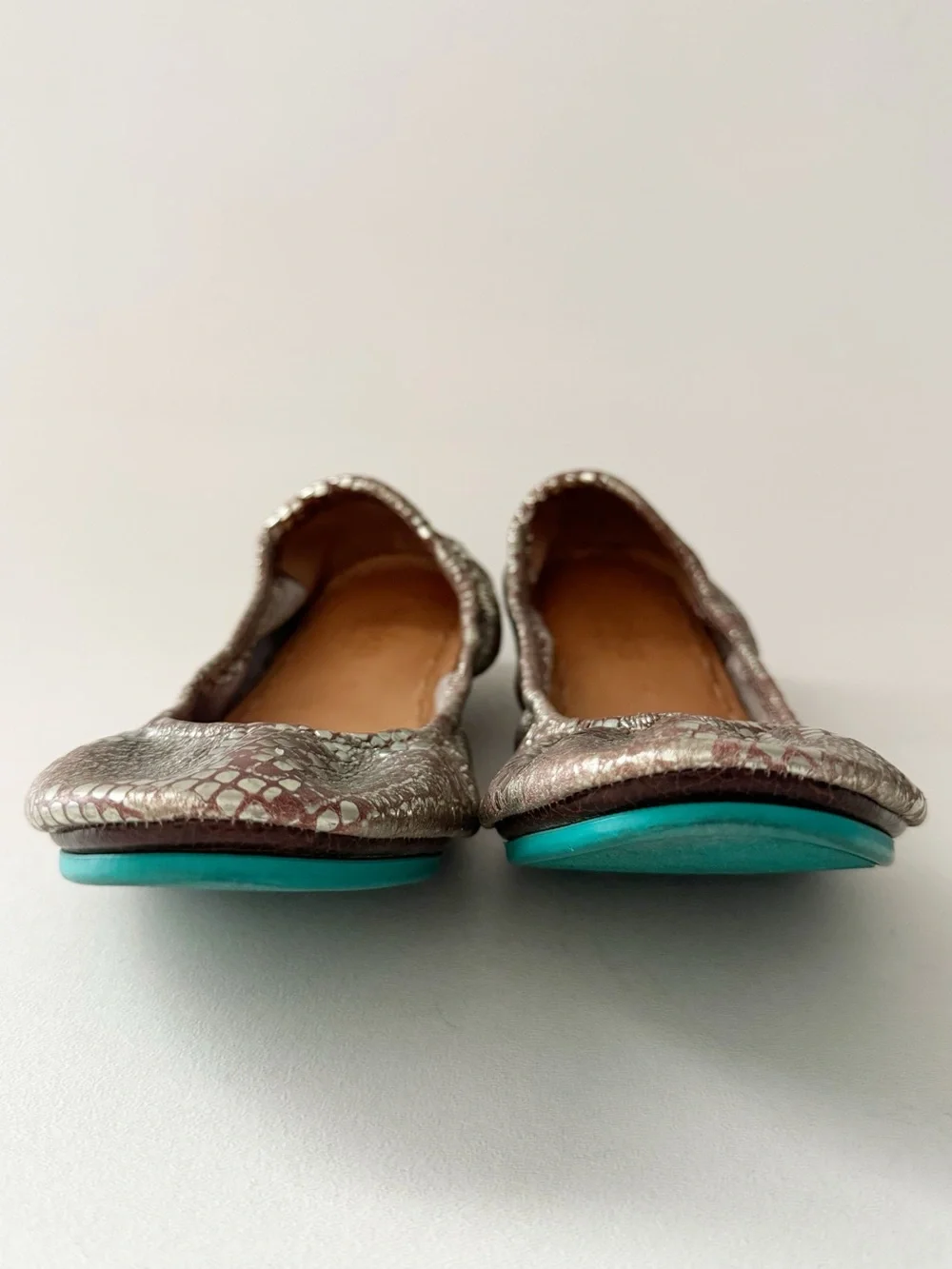 Tieks Metallic Snakeskin Ballet Flat 9 Wild Copper Leather Animal Print Travel - Picture 5 of 9
